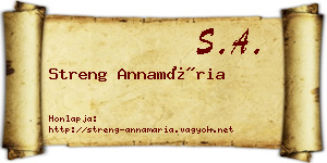 Streng Annamária névjegykártya